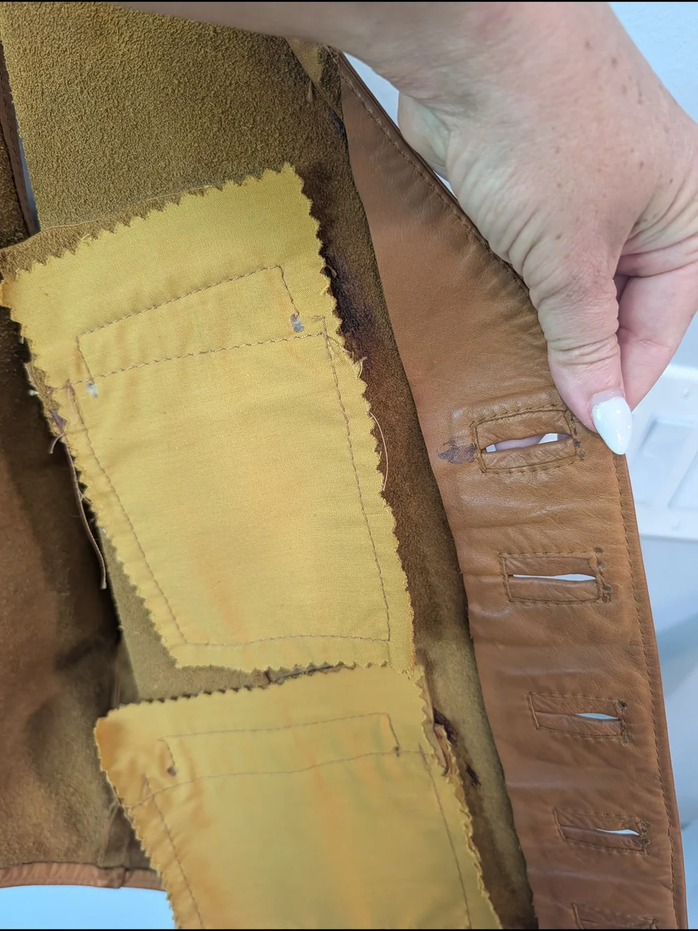 Men's Cognac Leather Vest - Tailored Casual by